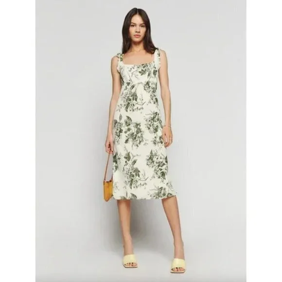 💕REFORMATION💕 Leni Dress ~ Sage Brush Floral Print Medium M NWT